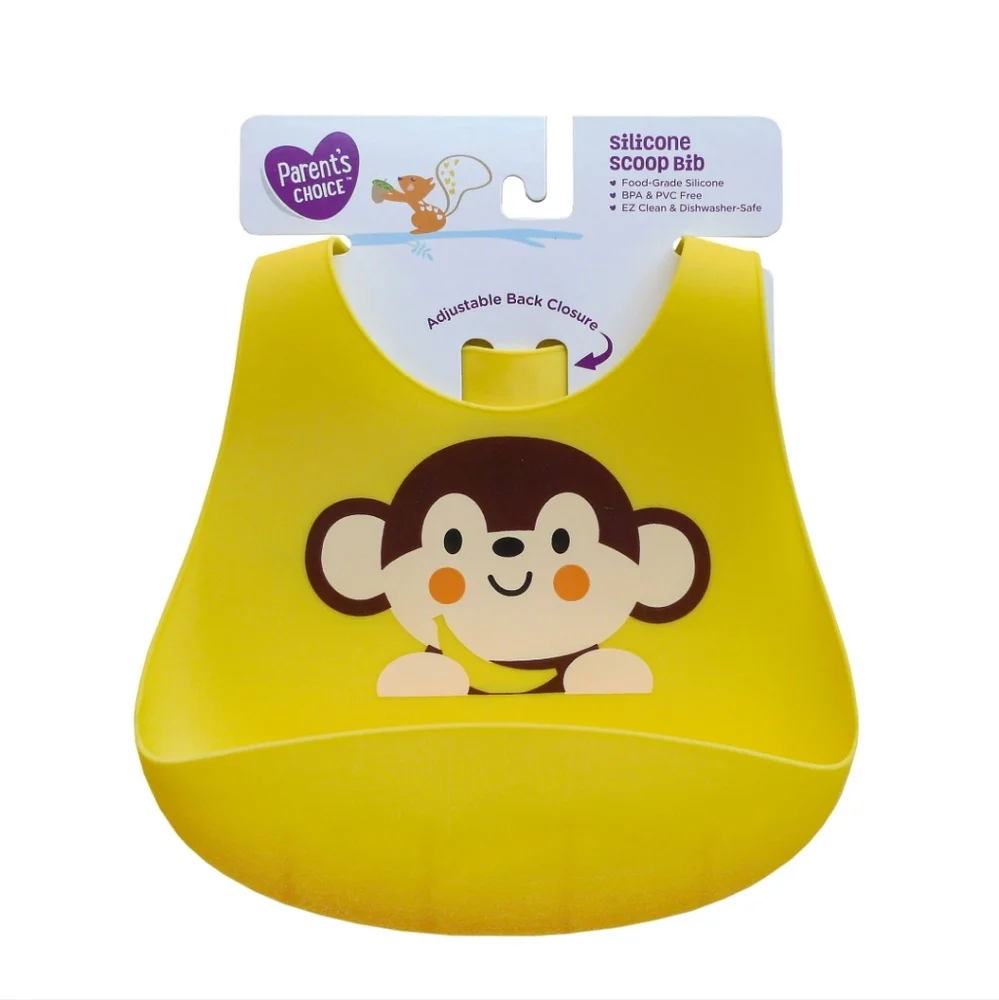 Parent's Choice Monkey Silicone Scoop Bib